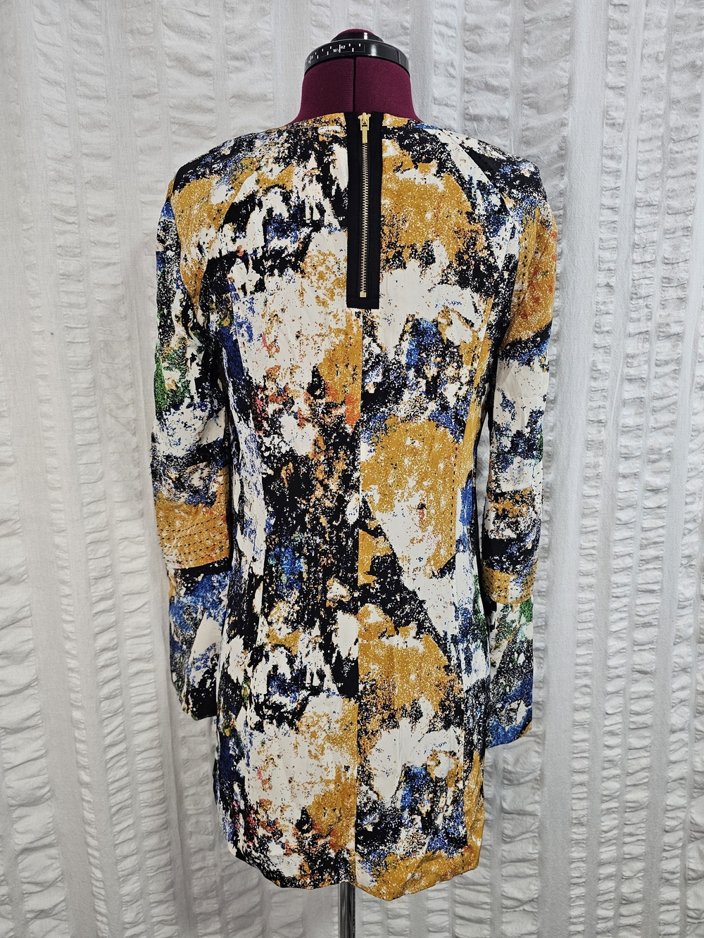 Tory Burch Womens 4 Eileen Silk de Chine Tunic Top Wally Print Stitch Size 4 - Picture 8 of 16